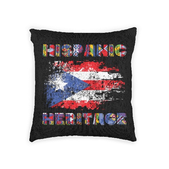 Puerto Rico Hispanic Heritage Month Woven Pillows
