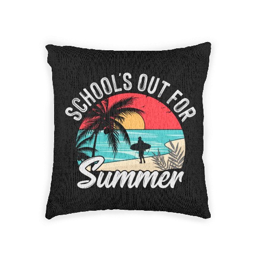 school's out for summer Woven Pillows