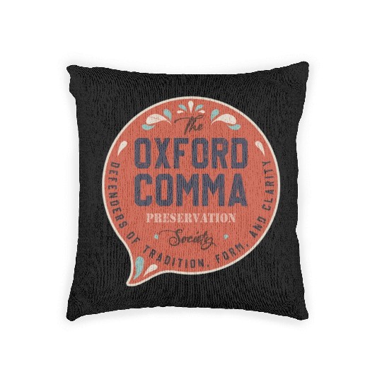 The Oxford Comma Preservation Society Team Oxford Woven Pillows