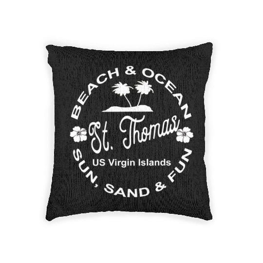 Tropical Beach Ocean St Thomas Us Island Woven Pillows
