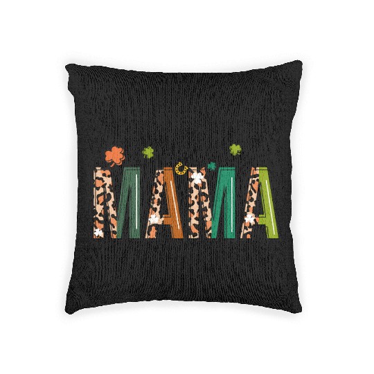 St Patrick'S Day Leopard For Mom Grandma Lucky Mam Woven Pillows