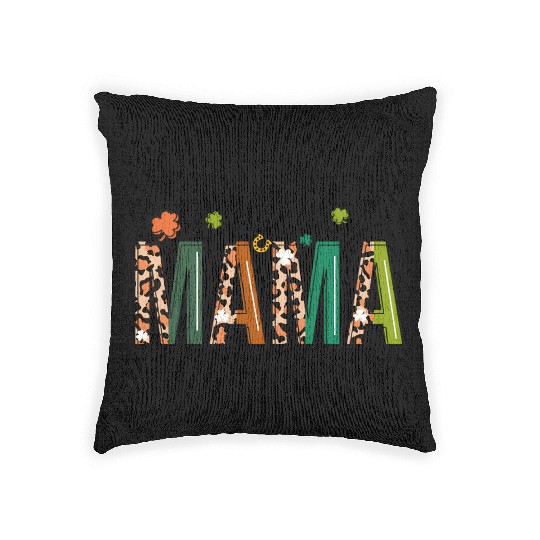 St Patrick'S Day Leopard For Mom Grandma Lucky Mam Woven Pillows