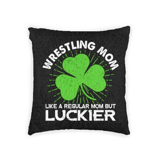 Wrestling Mom St Patrick'S Day Lucky Irish Mama Woven Pillows