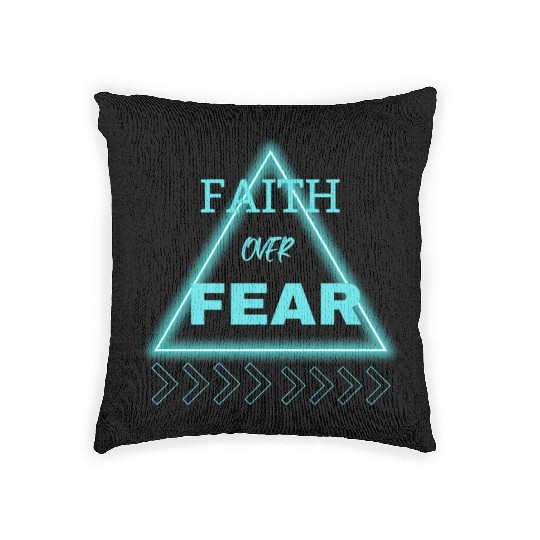 "Faith Over Fear Woven Pillows - Empower Your Journey!"