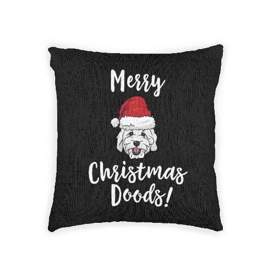 Merry Goldendoodle Doodle Dog Woven Pillows
