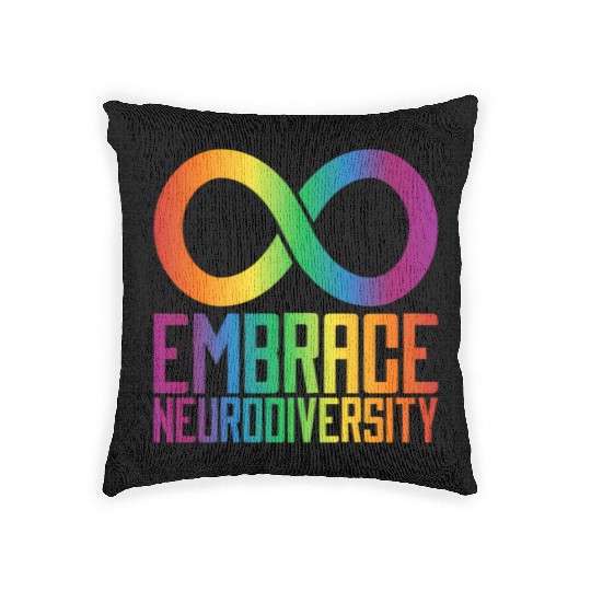 Autism Infinity Symbol Embrace Neurodiversity Woven Pillows