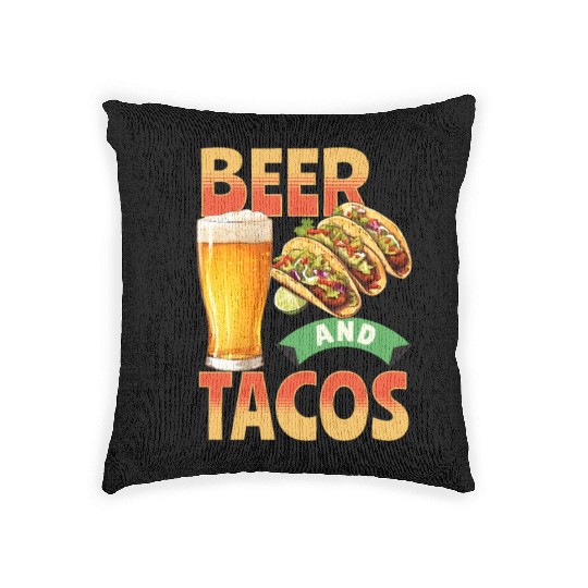Beer and Tacos Woven Pillows
