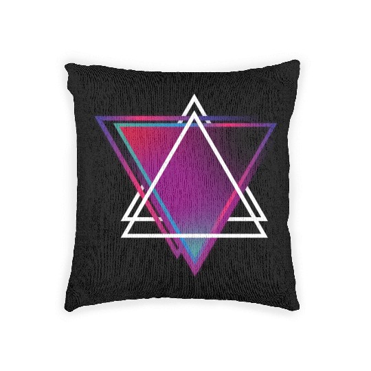 "Triangle Bliss: Geometric Marvel Woven Pillows"