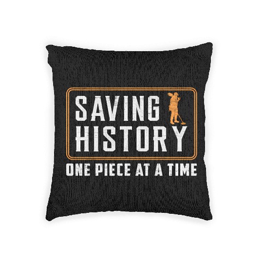 Metal Detecting Saving History For Metal Detectori Woven Pillows