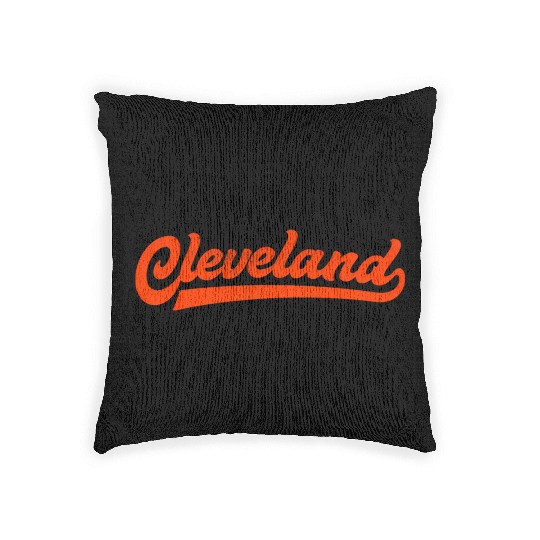 I Love Cleveland Ohio Sports Script Woven Pillows