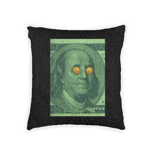 Benjamin Franklin Bitcoin Woven Pillows