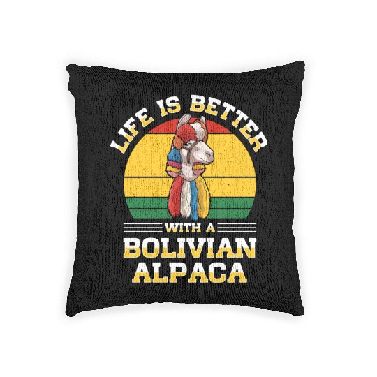 Bolivia Flag Bolivian Alpaca Lover Country South Woven Pillows