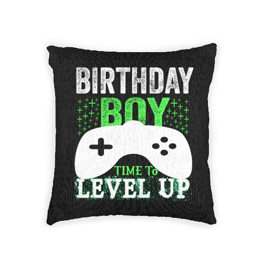GAmer, birthday boy, time to level up Woven Pillows