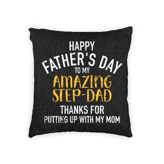 Happy Father'S Day Step Dad Woven Pillows