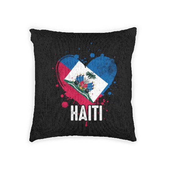 Haitian Vacation Haiti Flag Woven Pillows