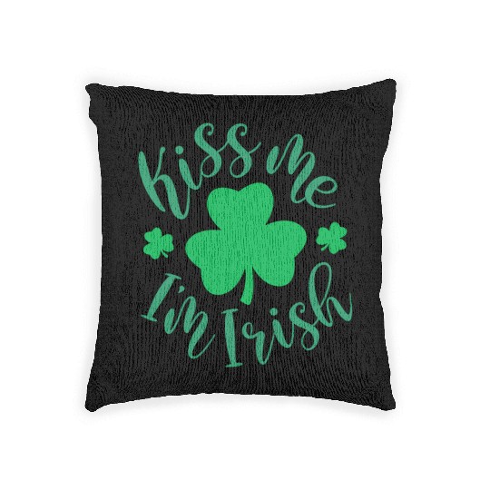 St Patrick'S Day Kiss Me I'M Irish Shamrock Woven Pillows