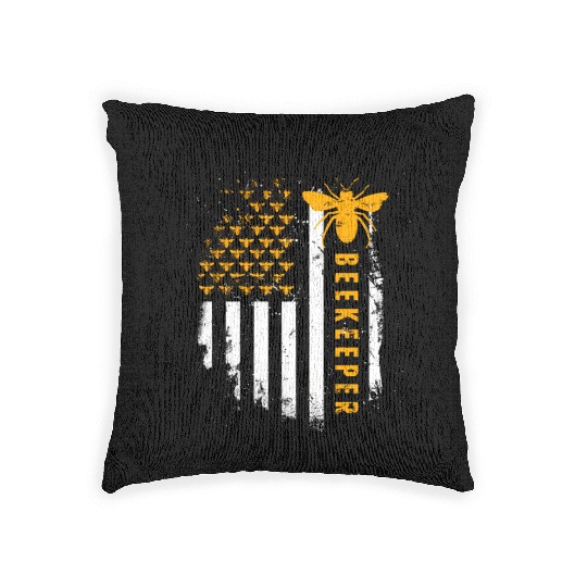 Honey Bee Beekeeping Hive Beekeeper Woven Pillows