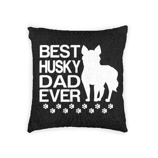 Best Husky Dad Ever Best Siberian Husky Dad Ever Woven Pillows