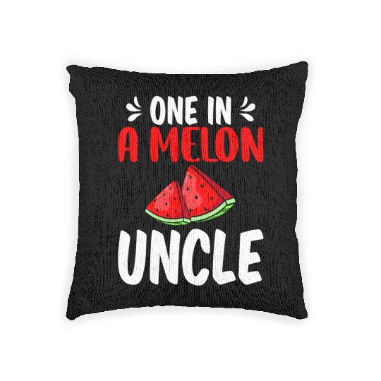 One In A Melon Uncle Watermelon Family Woven Pillows