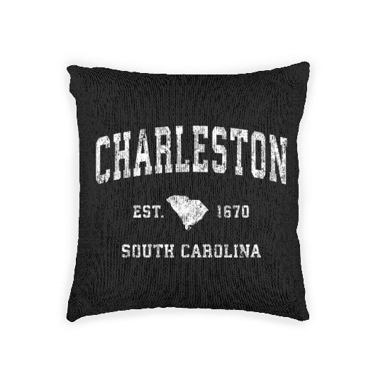 Charleston South Carolina Sc Athletic Sports Woven Pillows