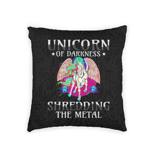Goth Rock Satan Unicorn Festivals Death Metal Woven Pillows