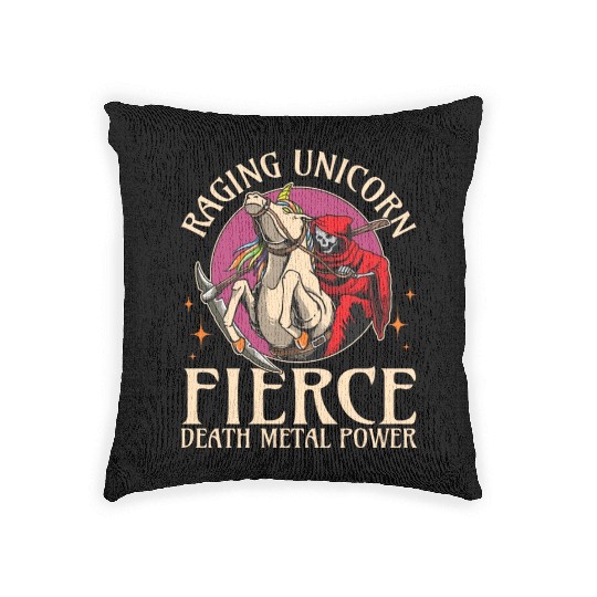 Goth Rock Satan Unicorn Festivals Death Metal Woven Pillows