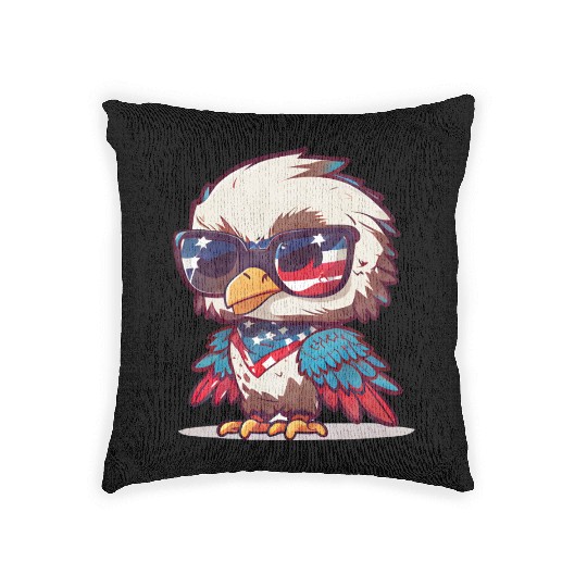 Patriotic fashionista Bird Woven Pillows