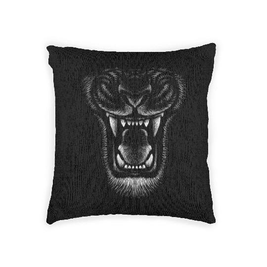 Lion head illustration Woven Pillows