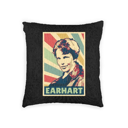Amelia Earhart Vintage Colors Woven Pillows