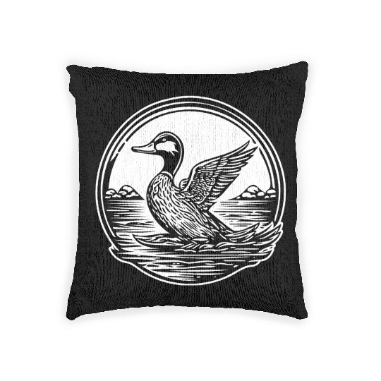 Duck Bird Nature Pond Woven Pillows