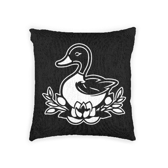 Duck Bird Nature Pond Woven Pillows