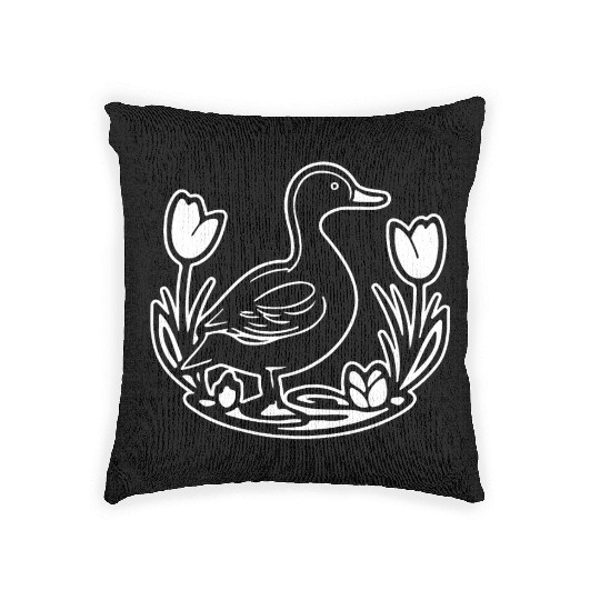 Duck Bird Nature Pond Woven Pillows