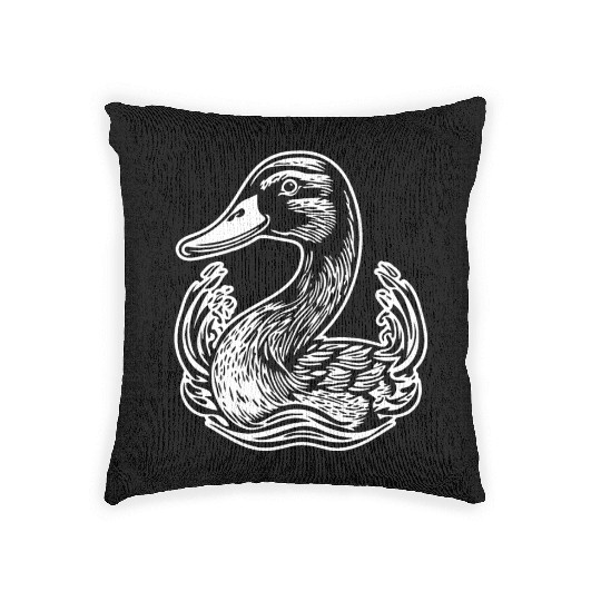Duck Bird Nature Pond Woven Pillows