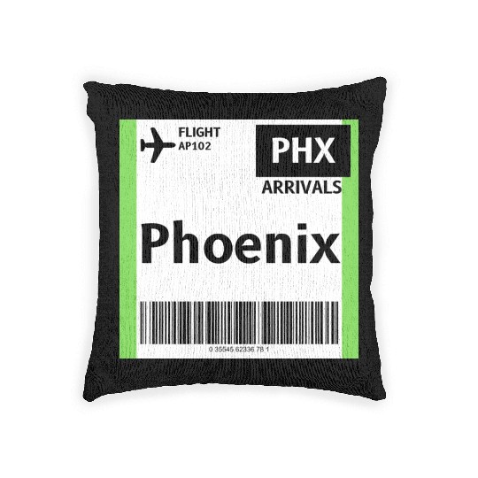 airplane ticket phoenix Woven Pillows