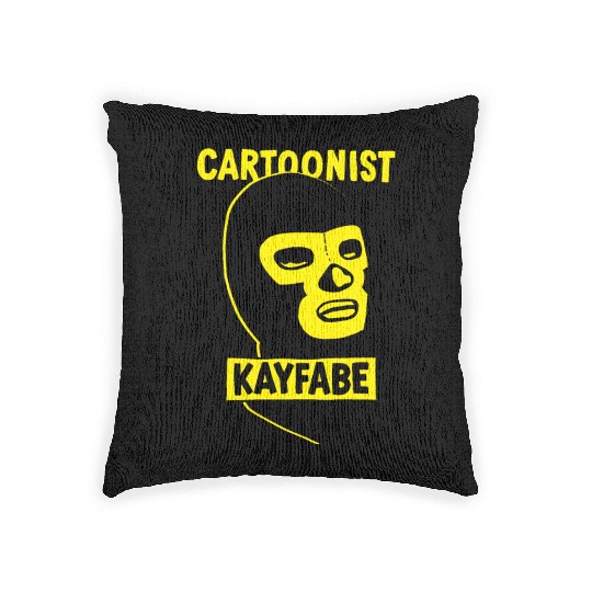 Cartoonist Kayfabe Wrestling Mask Woven Pillows