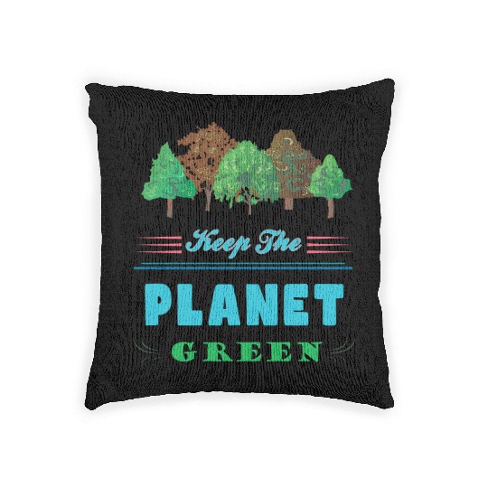 Earth Day Keep The Planet Green Woven Pillows