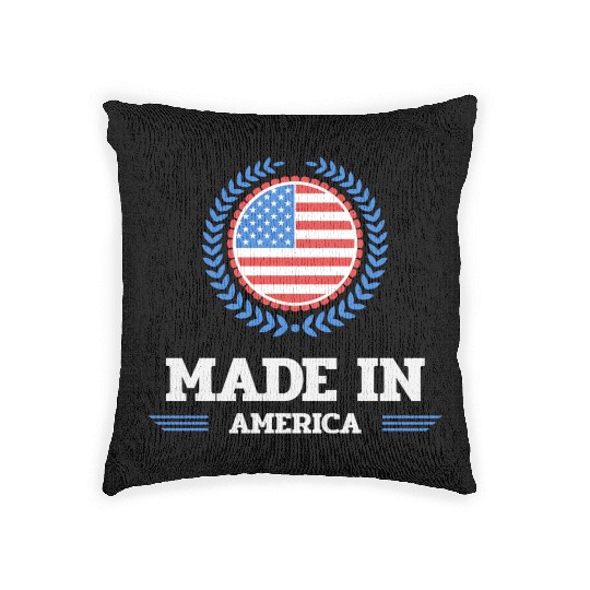 made in america red girl love Woven Pillows