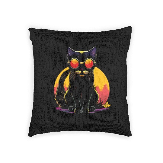 FELINE Fine | Cat Lover Summer Animal Beach Party Woven Pillows