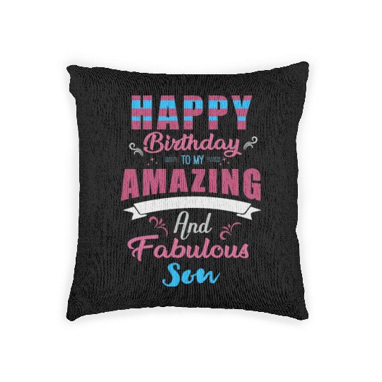 Happy Birthday Son Woven Pillows