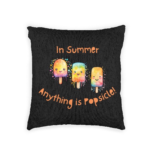 In Summer, Anything is Popsicle Woven Pillows