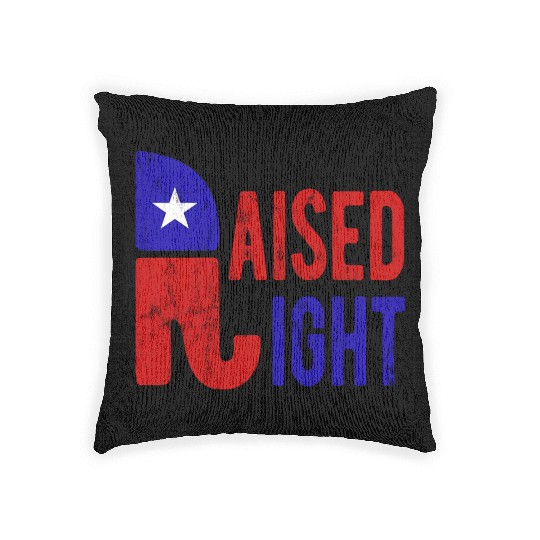 Raised Right Proud Republican Elephant Logo Usa Woven Pillows