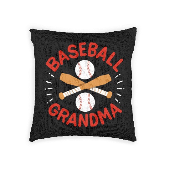 Baseball Grandma nature Woven Pillows