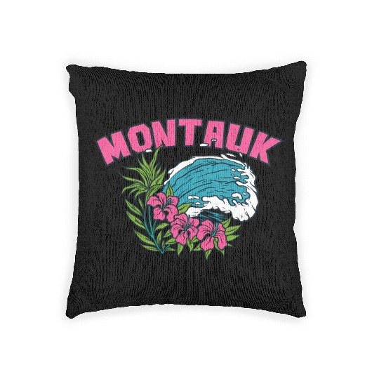 Montauk New York Summer Nyc Tropical Montaukett Woven Pillows