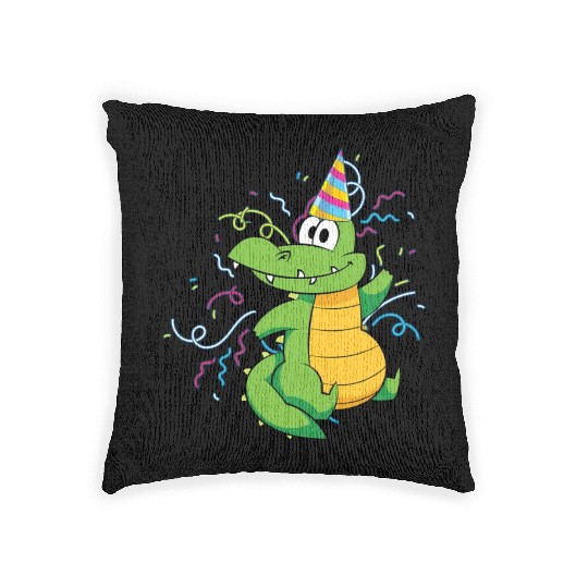 Alligator Party Reptile Animal Crocodile Woven Pillows