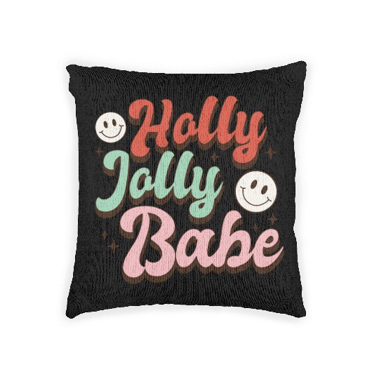 Holly Jolly Babe Woven Pillows