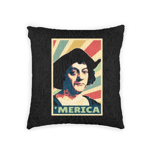 Christopher Columbus Merica Vintage Colors Woven Pillows