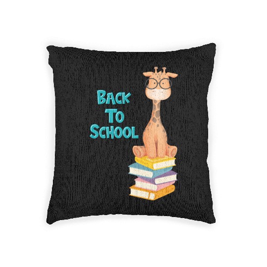Back To School Giraffe Woven Pillows