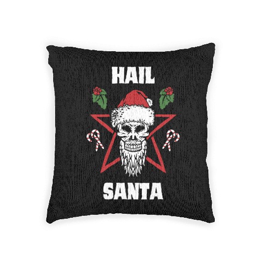 Hail Santa Funny Christmas Design For People Who Woven Pillows
