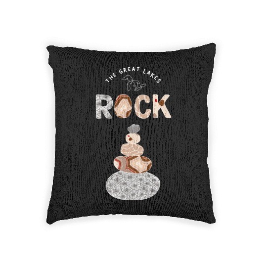 Great Lakes Rock Colored Rock Stack Petoskey Stone Woven Pillows
