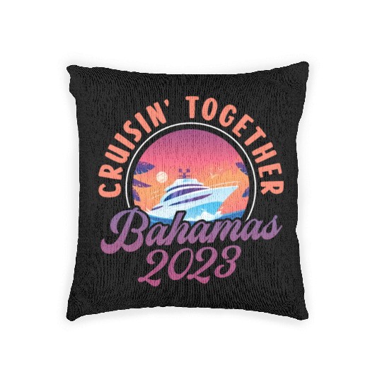 Cruisin Together Bahamas 2023 Woven Pillows